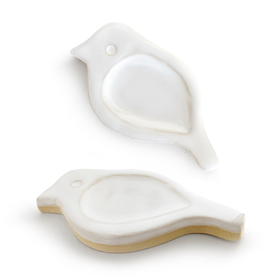 ceramiczna paletka do akwarali w kształcie ptaka gila